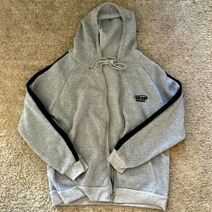 Grey Hoodie, zip up, oversized
